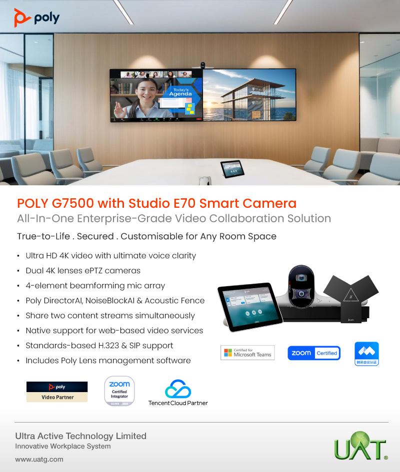 POLY G7500 with Studio E70 Smart Camera