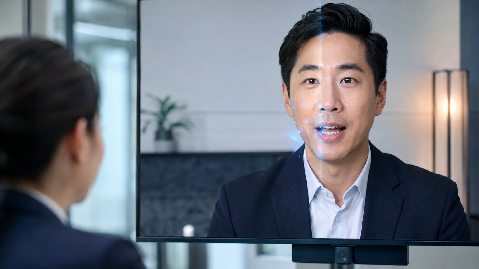 A multilingual video meeting enhanced by real-time facial translation